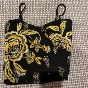 Free People Golden Brocade Camisole